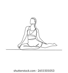 One continuous line drawing of Aerobics illustration. Workout refers to physical exercise or activity performed to improve fitness, strength, or overall health. Sport theme design vector concept.
