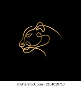 One continuous line drawing of African tiger head for company logo identity. Strong feline mammal animal mascot concept for national safari zoo. Single line draw vector graphic design illustration
