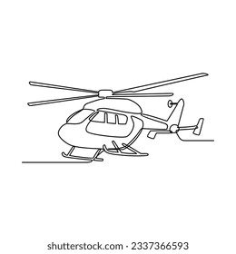 One continuous line drawing of airplane as air vehicle and transportation with white background.Air transportation design in simple linear style.Non coloring vehicle design concept vector illustration