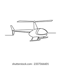Eine fortlaufende Linienzeichnung des Flugzeugs als Luftfahrzeug und Transport mit weißem Hintergrund.Lufttransport im einfachen linearen Stil.Nicht farbiges Fahrzeugdesign Vektorgrafik
