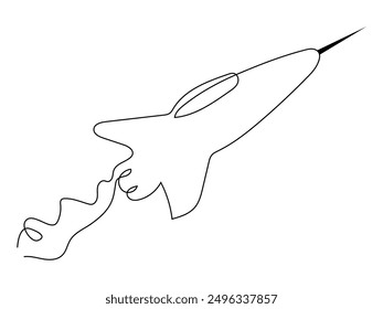 One Continuous line drawing of Airplane.