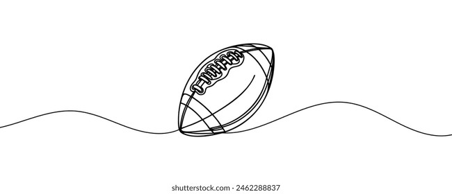 Eine durchgehende Linie, die den American Football zeichnet. Sportballkonzept