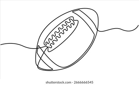One continuous line drawing American football. sport concept, One continuous line drawing American football Modern continuous line draw design graphic vector illustration.