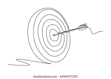 One continuous line drawing of arrow concept. Doodle vector illustration in simple linear style.