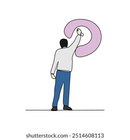 One continuous line drawing of an artist is painting on a wall. vector illustration. Art themes design vector in simple linear concept illustration. Good design asset for education presentation.
