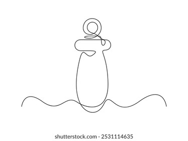 One continuous line drawing of baby feeding bottle and pacifier Baby milk bottle and pacifier outline vector illustration