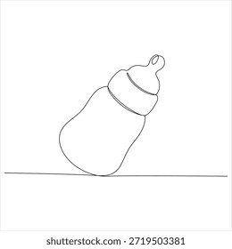 Un dibujo de línea continua de la Ilustración vectorial del biberón de alimentación del bebé