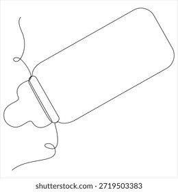 One continuous line drawing of baby feeding bottle vector illustration