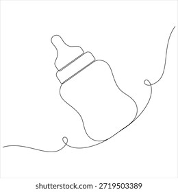 Eine durchgehende Linienzeichnung der Babynahrung Flasche Vektorgrafik