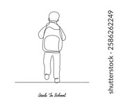 One continuous line drawing of Back to school vector illustration. Students activity after holiday in design illustration simple linear style vector concept. Suitable for education design asset.