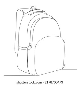 un vector de mochila de dibujo de línea continua