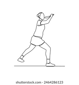 One continuous line drawing of Badminton sports vector illustration. Badminton sports design in simple linear continuous style vector concept. Sports themes design for your asset design illustration.