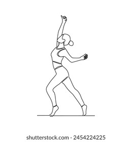 One continuous line drawing of Ballerina vector illustration. Ballet dance is a form of classical dance that originated in Renaissance Italy. Ballerina concept design in simple continuous line style.