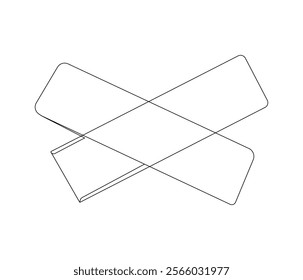 One continuous line drawing of bandage . Single line of bandage vector illustration
