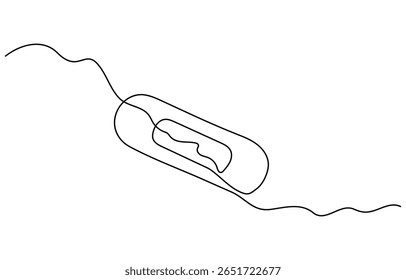 Um desenho de linha contínua de atadura . Uma única linha de atadura ilustração vetor, Desenho de contorno de um gesso, ícone médico, Gesso médico, Gesso de milho, gesso médico elástico ou adesivo.