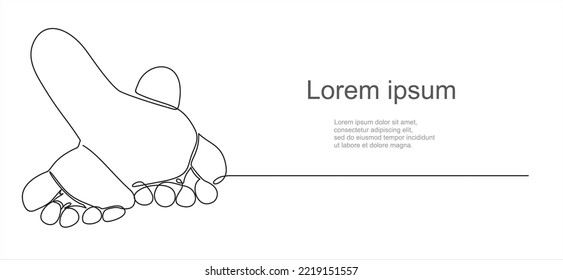 One continuous line drawing of bare foot. Leg in simple linear style. Concept of Wellness healthy massage and Care about soft skin. Editable stroke. Doodle vector illustration