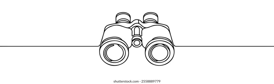 One Continuous Line Drawing of Binoculars minimalist