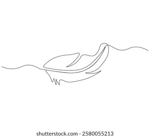 One continuous line drawing of Bird feather. Bird feather symbol of writer in simple linear style. Editable outline illustration