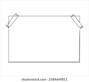 One continuous line drawing of blank pinned note. ppt single line drawing of blank pinned note. editable stroke