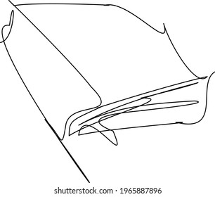 one continuous line drawing of book educational vector theme art illustration on white background minimalist simple black and white  