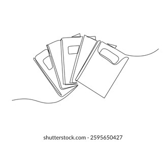 One continuous line drawing of books illustration. Education,knowledge, literacy concept.