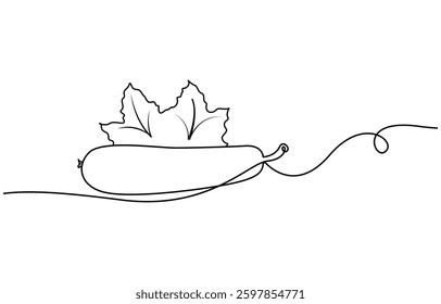 One continuous line drawing Bottle Gourd