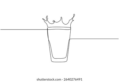 One continuous line drawing of bottle and glass with milk Containt. Beverage design concept vector illustration, Pitcher for milk line continuous drawing vector.