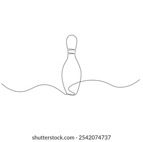 one continuous line drawing of a bowling pin. single line vector illustration.