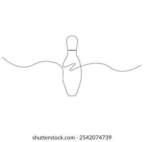 one continuous line drawing of a bowling pin. single line vector illustration.