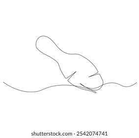 one continuous line drawing of a bowling pin. single line vector illustration.