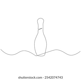 one continuous line drawing of a bowling pin. single line vector illustration.