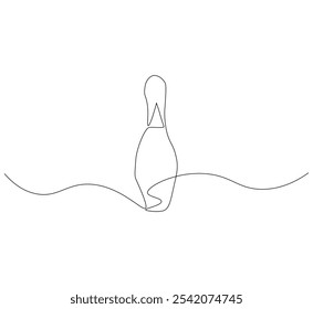 one continuous line drawing of a bowling pin. single line vector illustration.