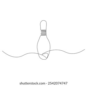 one continuous line drawing of a bowling pin. single line vector illustration.