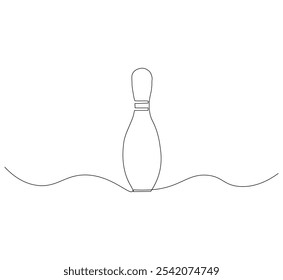 one continuous line drawing of a bowling pin. single line vector illustration.