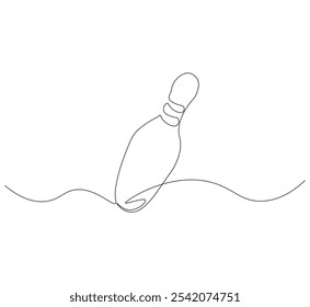 one continuous line drawing of a bowling pin. single line vector illustration.