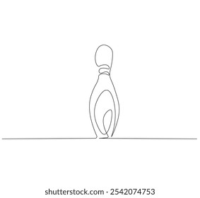 one continuous line drawing of a bowling pin. single line vector illustration.