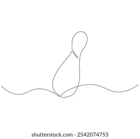 one continuous line drawing of a bowling pin. single line vector illustration.