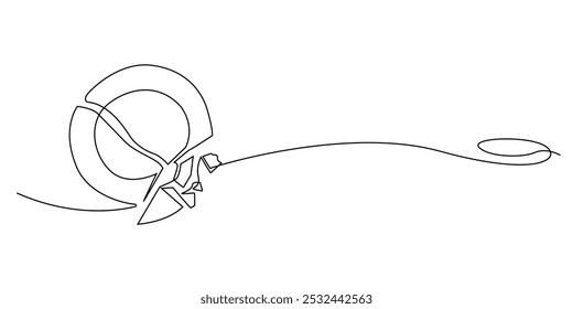 one continuous line drawing of a broken plate.one line drawing of a broken plate with splinters.a vector single line illustration of a broken plate ravaged.isolated white background