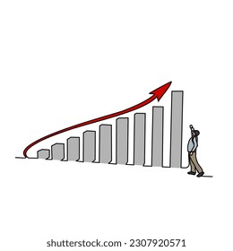 Un diseño de línea continua de diseño de organigrama. Ilustración comercial en un estilo lineal simple. Ilustración vectorial del concepto de diseño empresarial