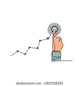 Un diseño de línea continua de diseño de organigrama. Ilustración del crecimiento del negocio en un estilo lineal simple. Ilustración vectorial del concepto de diseño empresarial