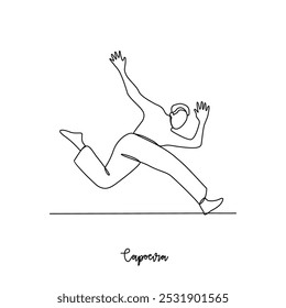 One continuous line drawing of Capoeira sports vector illustration. Traditional sports design in simple linear continuous style vector concept. Sports theme design for your asset design illustration.