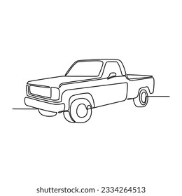 One continuous line drawing of car as land vehicle with white background. Land transportation design in simple linear style. Non coloring vehicle design concept vector illustration	