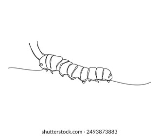 One continuous line drawing Caterpillar. Caterpillar simple outline vector illustration.