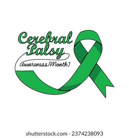 Eine durchgehende Zeichnung des Bewusstseins für die Zerebrale Palsy mit weißem Hintergrund. Cerebral Palsy Bewusstsein Monat Design in einfachen linearen Stil. Cerebral Palsy Bewusstsein Monat Design-Konzept Vektor.