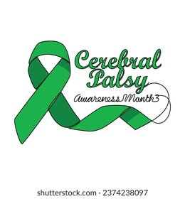 Un plano continuo de la línea del mes de toma de conciencia de la parálisis cerebral con fondo blanco. Diseño del mes de conciencia de la parálisis cerebral en un estilo lineal simple. Vector de concepto del mes de conciencia de la parálisis cerebral.