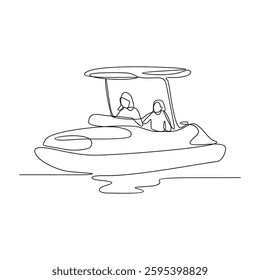 One continuous line drawing of children playing  in the playground park vector illustration. Games themes design concept in simple linear continuous line. Game themes design is suitable for your asset