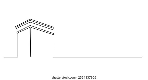 one continuous line drawing of chimney.one line drawing of chimney.single line vector illustration.isolated white background