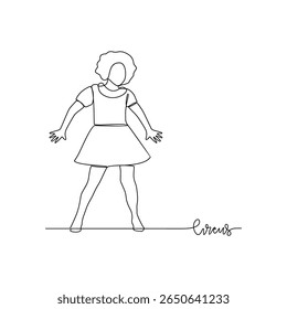 One continuous line drawing of circus themes design vector illustration. people circus performance illustration simple linear style vector concept. Suitable for circus show promotion and education.