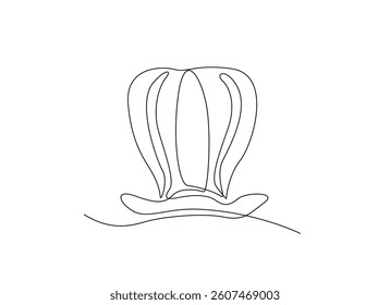 One continuous line drawing clown hat vector. Clown hat single line art design.
