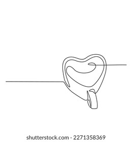 One continuous line drawing of  coffee design vector illustration. Coffee with great toping design in simple continuous line style vector concept. Suitable design for coffee shop business promotion.